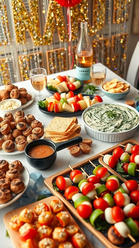 A festive table with assorted New Year